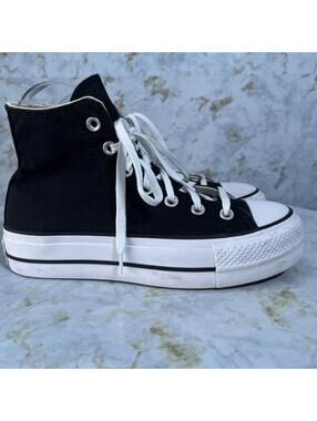 Converse All Star Chuck Taylor Womens Size 7 Shoes Black White Platform Sneakers